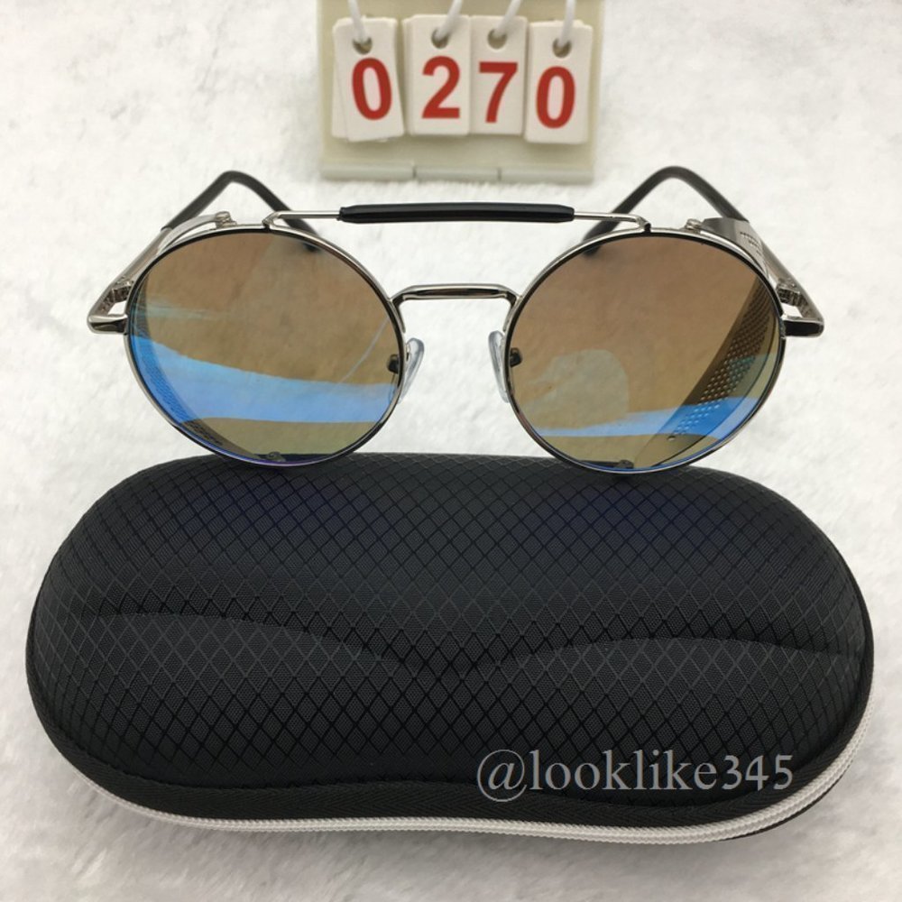 Blue Fashion Retro Vintage Sunglasses - Picture 4 of 4